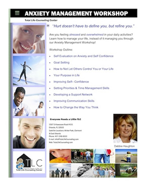 Anxiety Management Worshop Group Orlando Florida for Adults to handle stress
